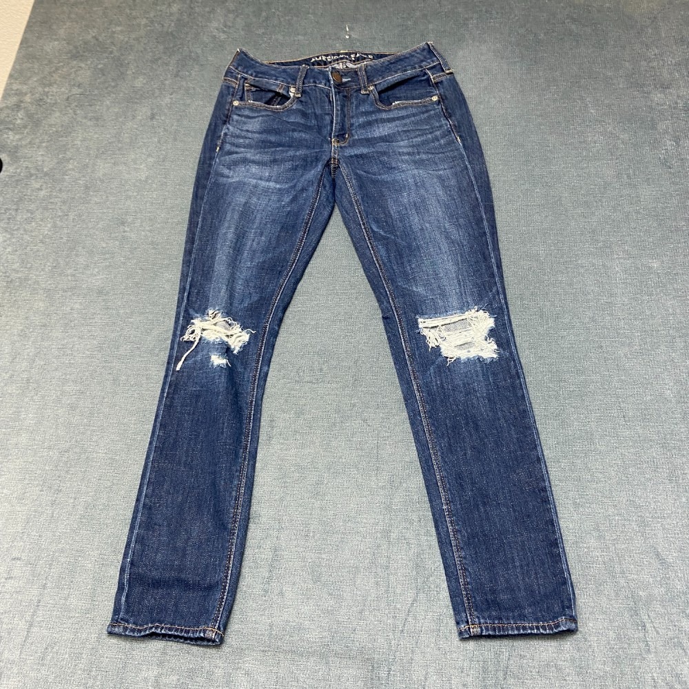 American Eagle Outfitters Jeans Womens 2 28x28 Blue Denim Low Rise Distressed